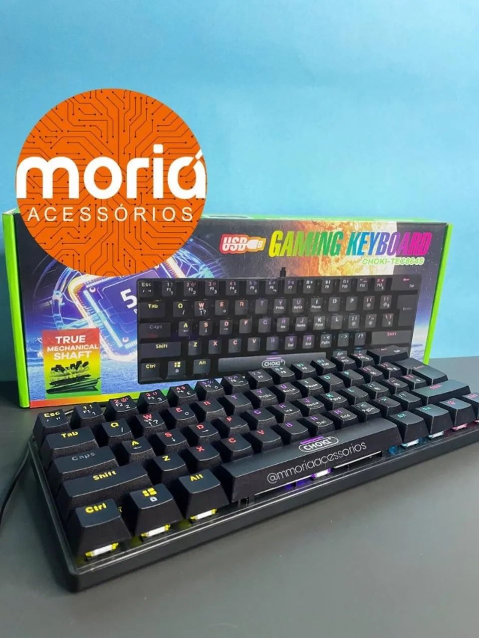 Teclado Gamer Mecânico Led USB CHOKI-TEC864S - Foto 2