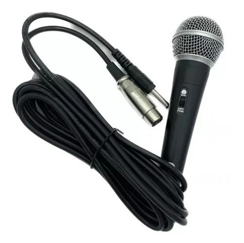 Microfone Com Fio Dinâmico Metal 5mts Black - Foto 4