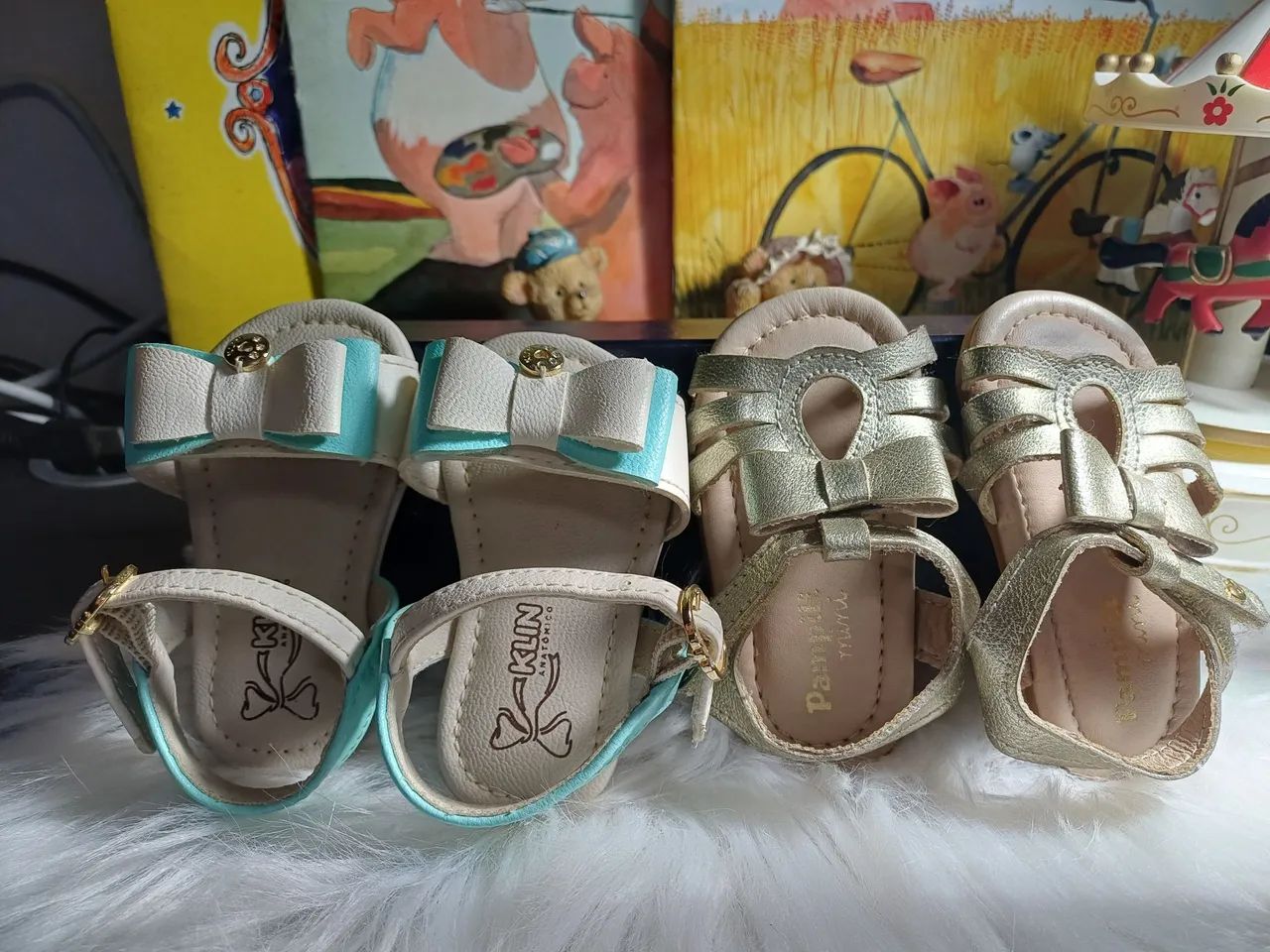 2 sandálias de bebê menina, Marca Klin e Pampili tam.16 - Foto 3