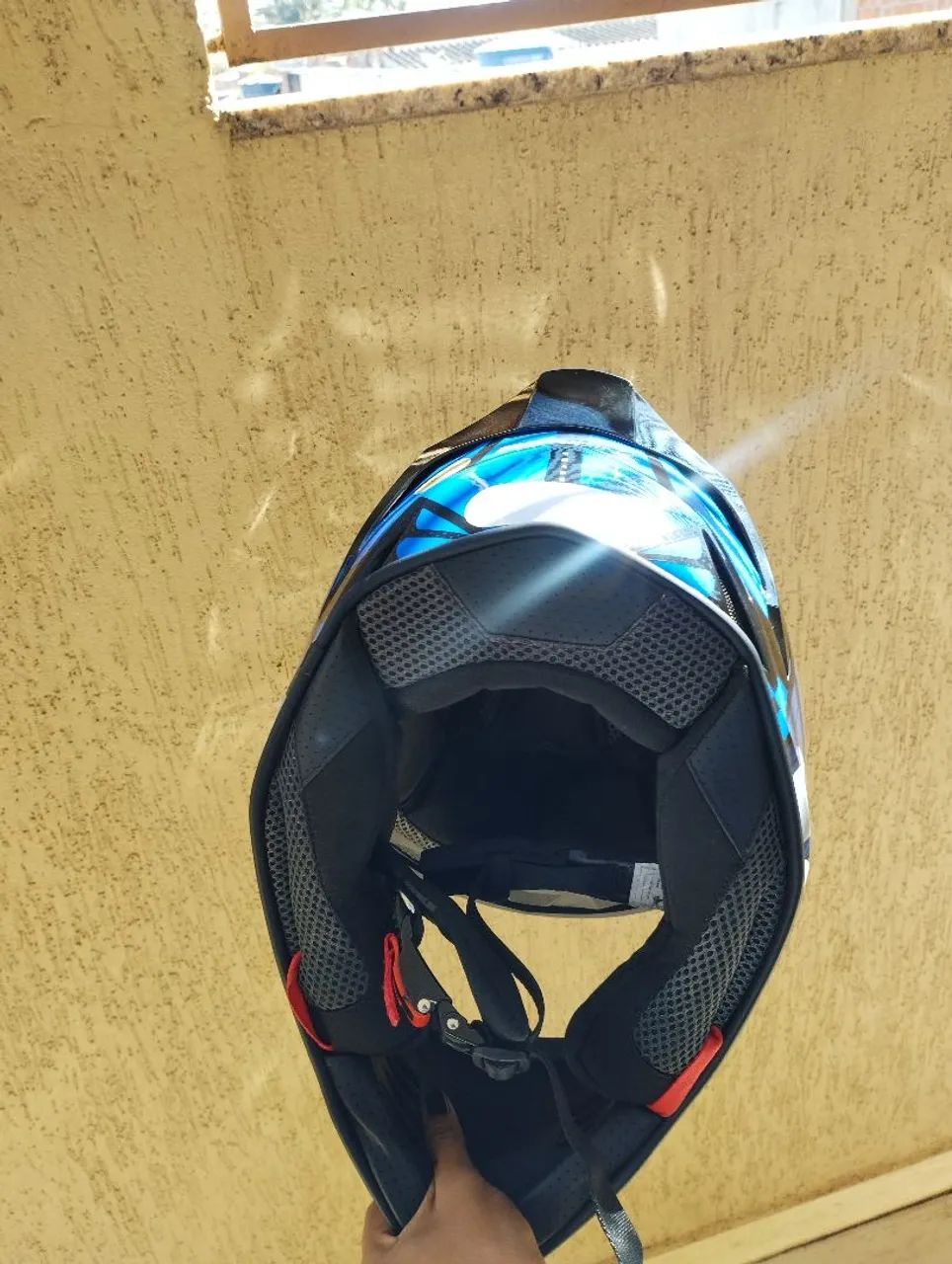 Capacete de Moto Azul e Preto - Foto 3