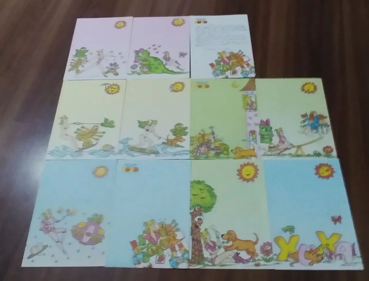 Lote de papéis de cartas 