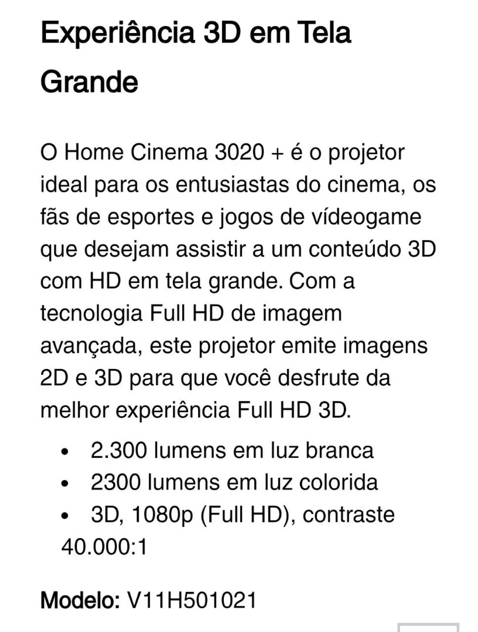 Projetor Powerlite home cineme 3020 epson com receiver sony de 720 - Foto 4