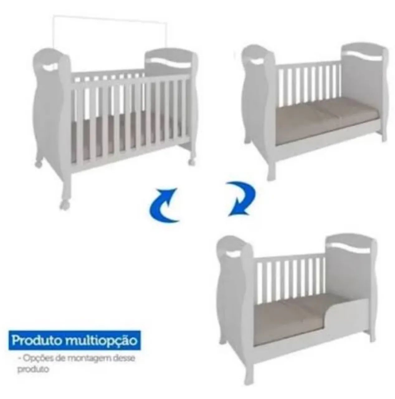Berço junior 2020 branco + colchão - Foto 2