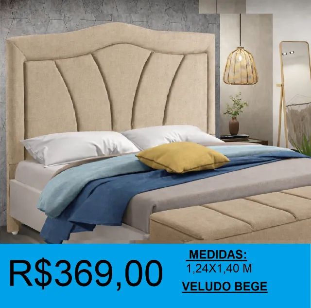 Cabeceira delicata estofada casal - a pronta entrega  - Foto 2