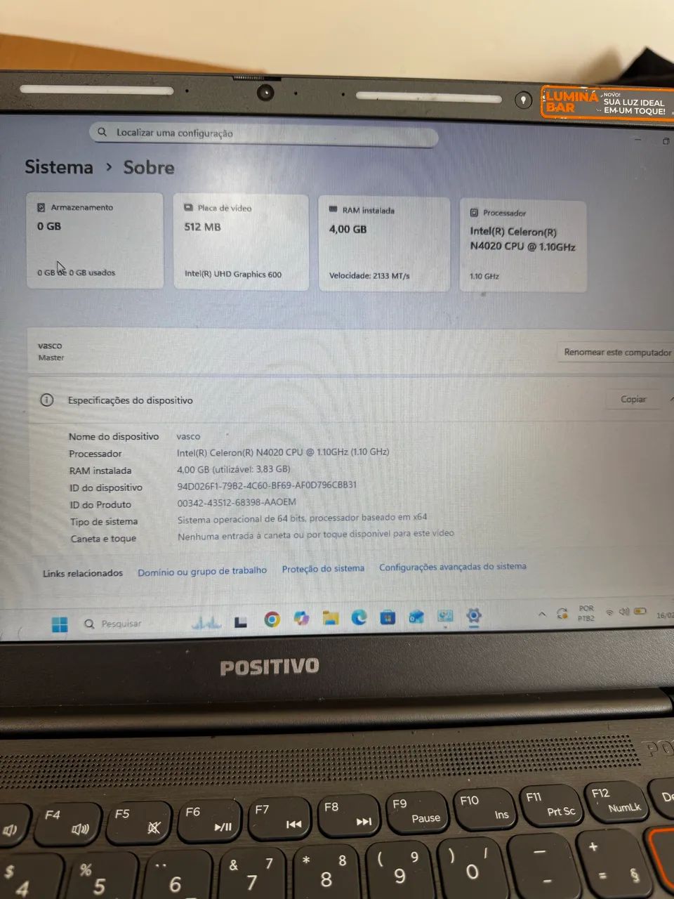 Notebook positivo vision c14 - pra sair logo - sem defeitos  - Foto 3