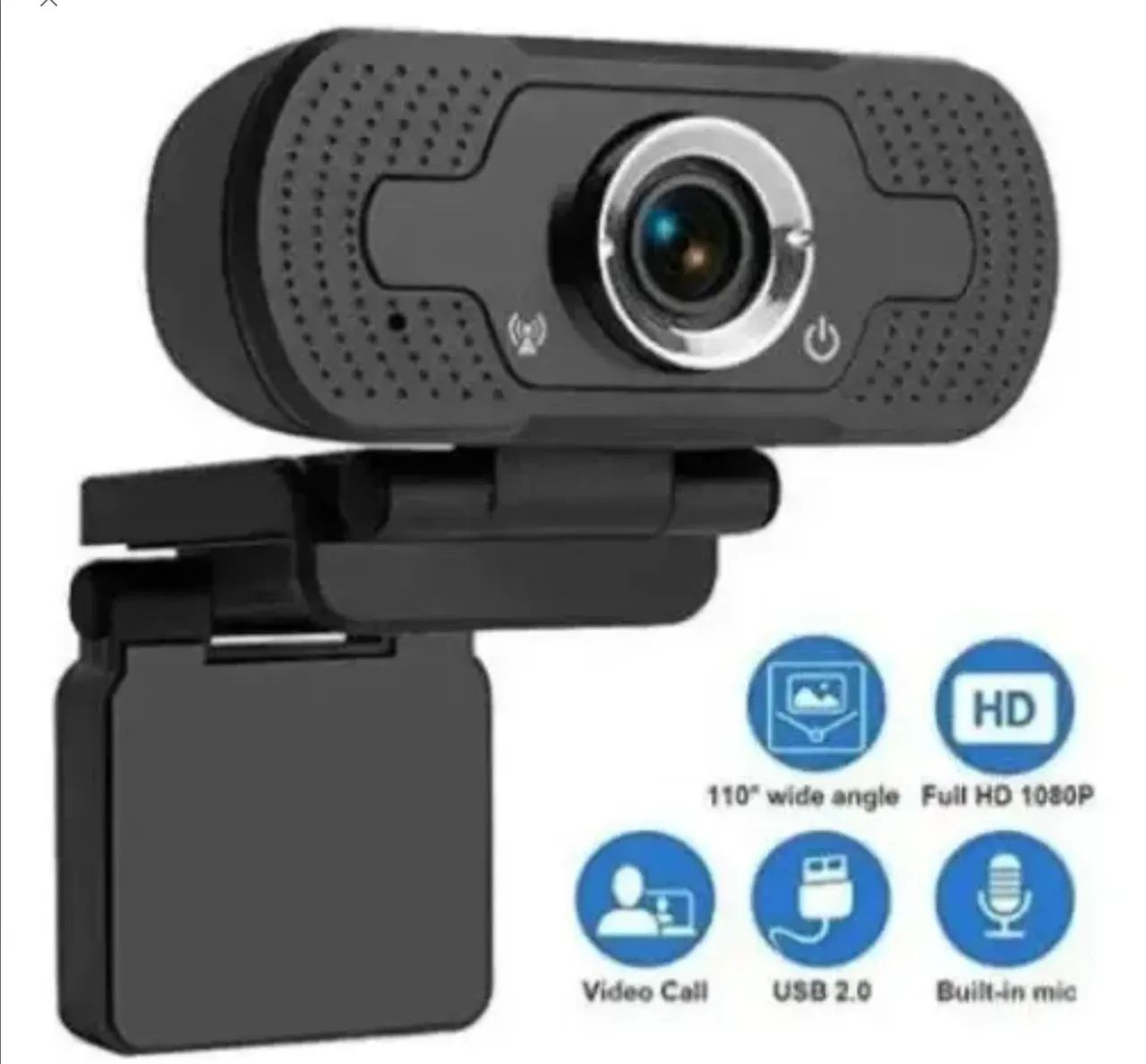Full Hd 1080p Webcam Microfone Visão Computador Câmera Cor Preto - Foto 3