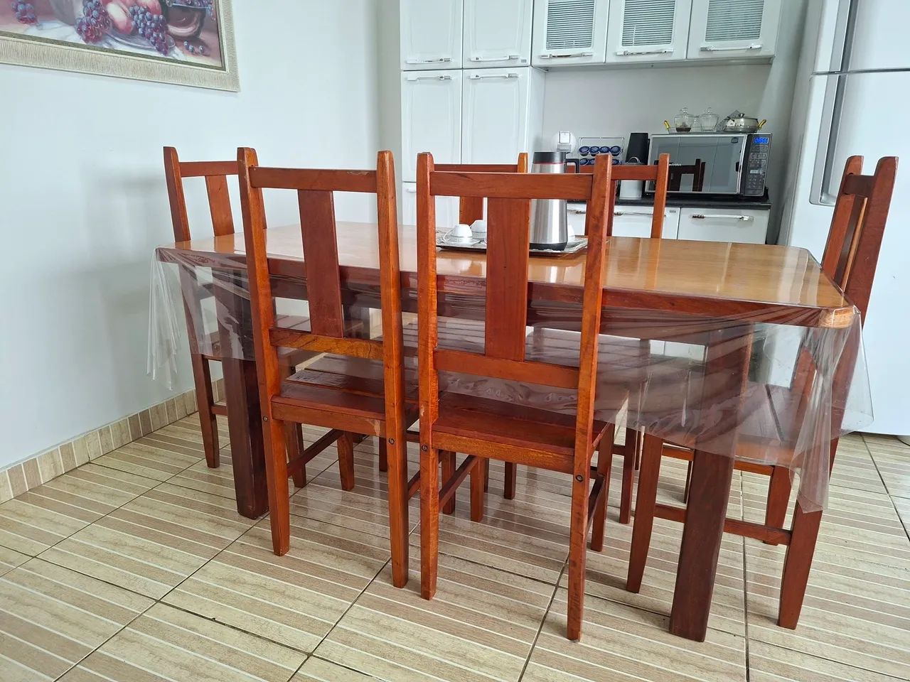 Mesa com 6 cadeiras - madeira  - Foto 2