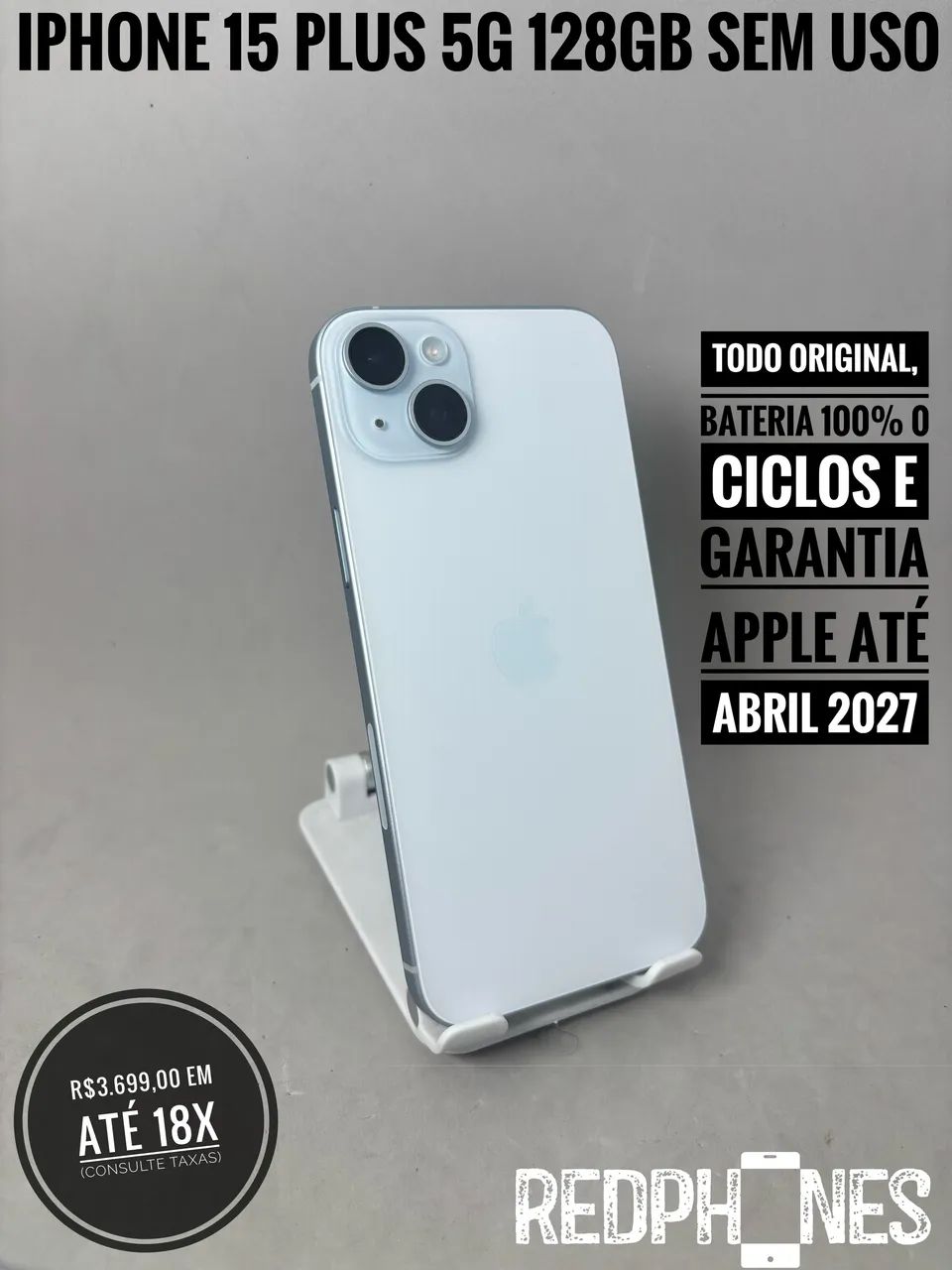 Loja física. Aceitamos trocas em iPhone's ou Android. iPhone 15 Plus 128 sem uso  - Foto 2