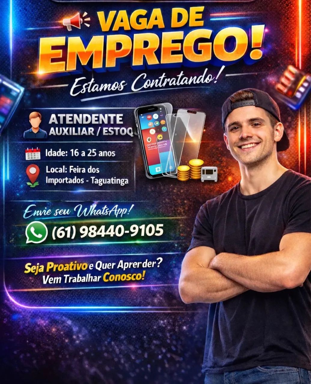Vagas de atendente em loja de capas e peliculas para celular