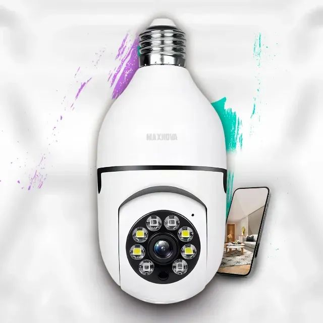 Câmera tipo Lâmpada FHD 1080p Branca com Rastreamento de Movimento (LEIA A DESCRIÇÃO)