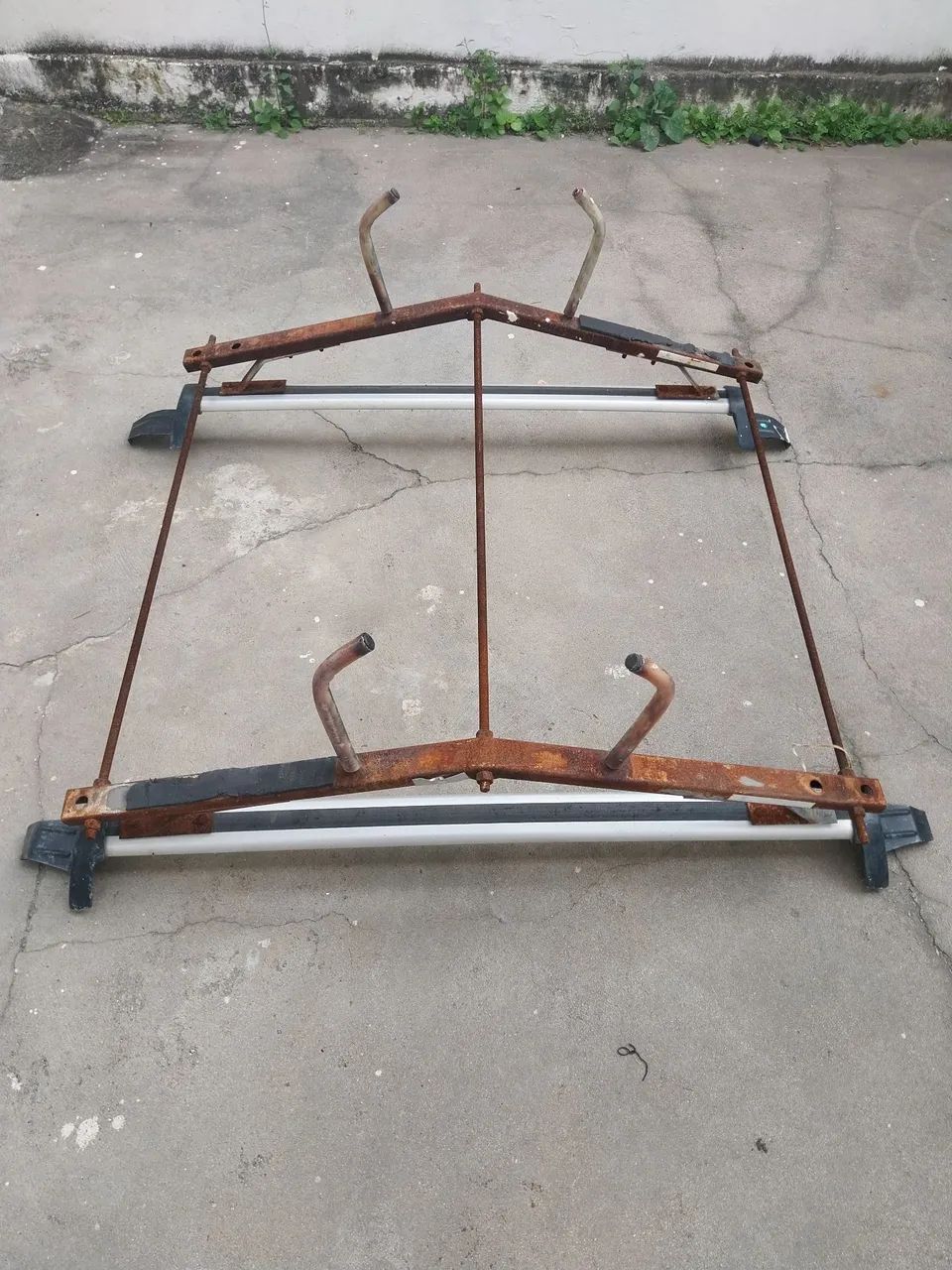 Bagageiro rack para carro com apoio para 2 escadas