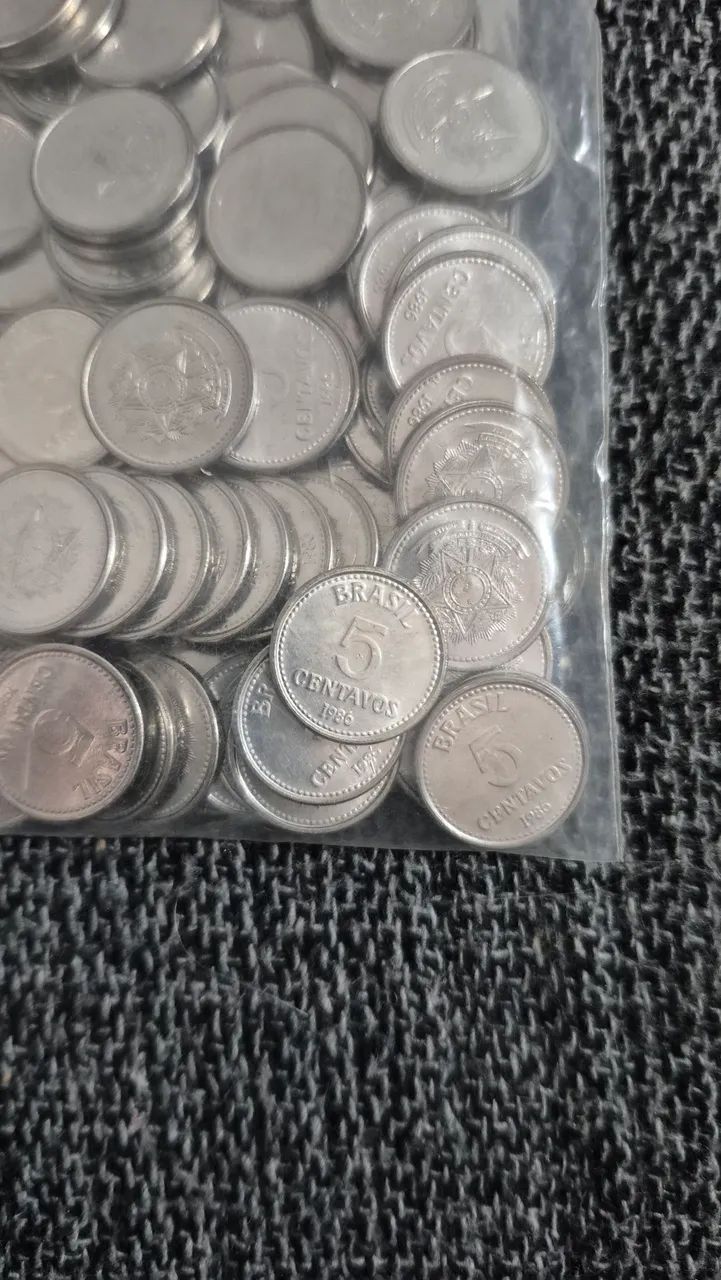 100 moedas - 5 centavos de Cruzados - 1986  - Foto 2