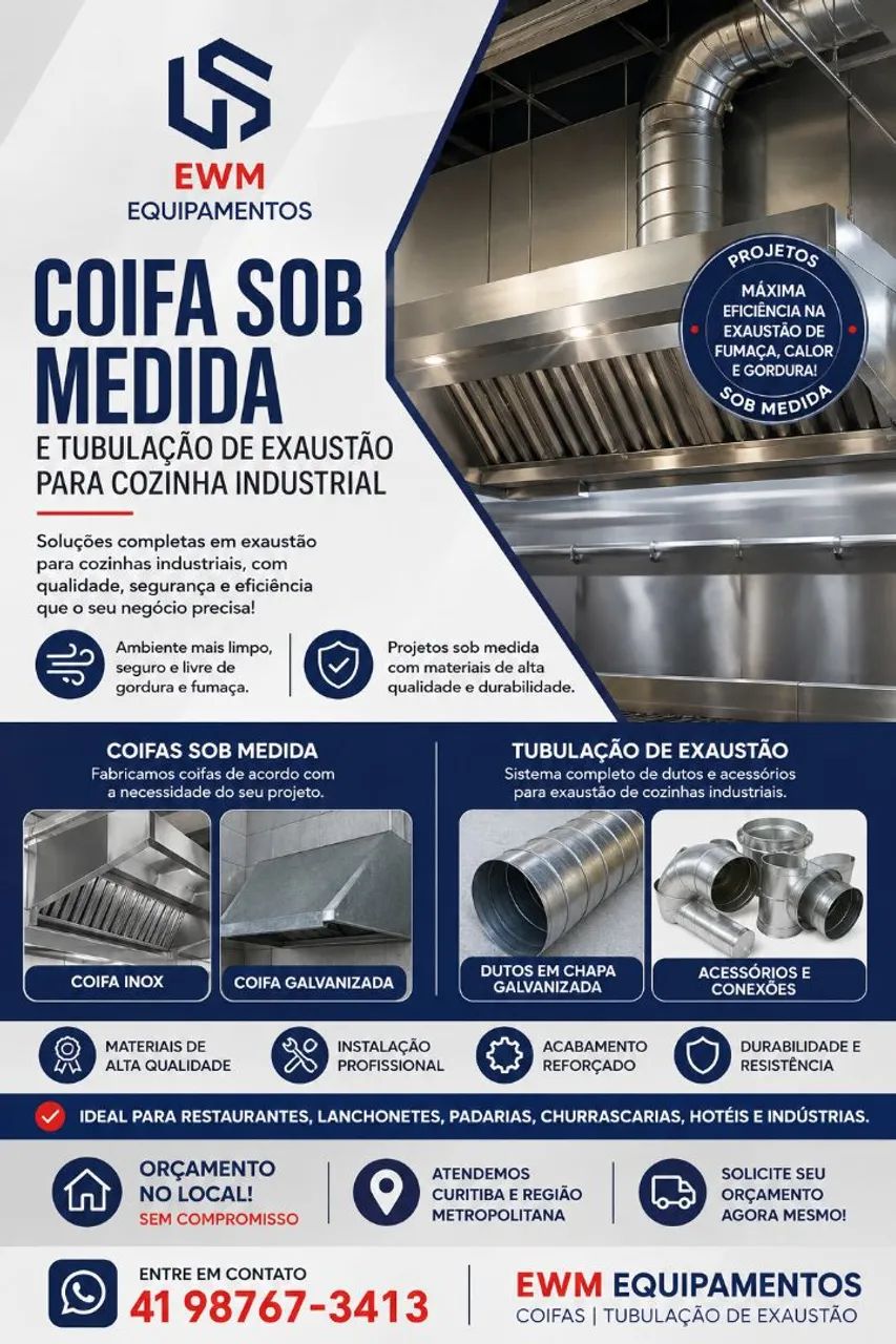 COIFA SOB MEDIDA - DIRETO DA FÁBRICA 