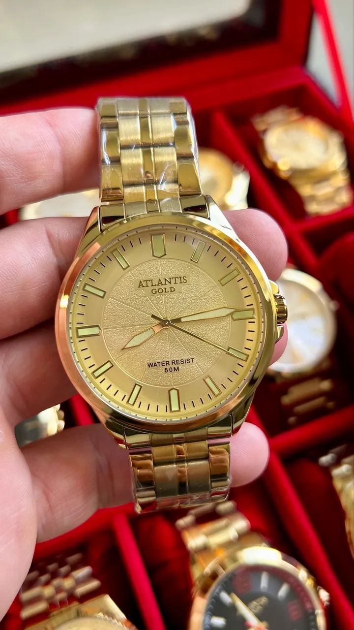 Relógio masculino dourado original  - Foto 2