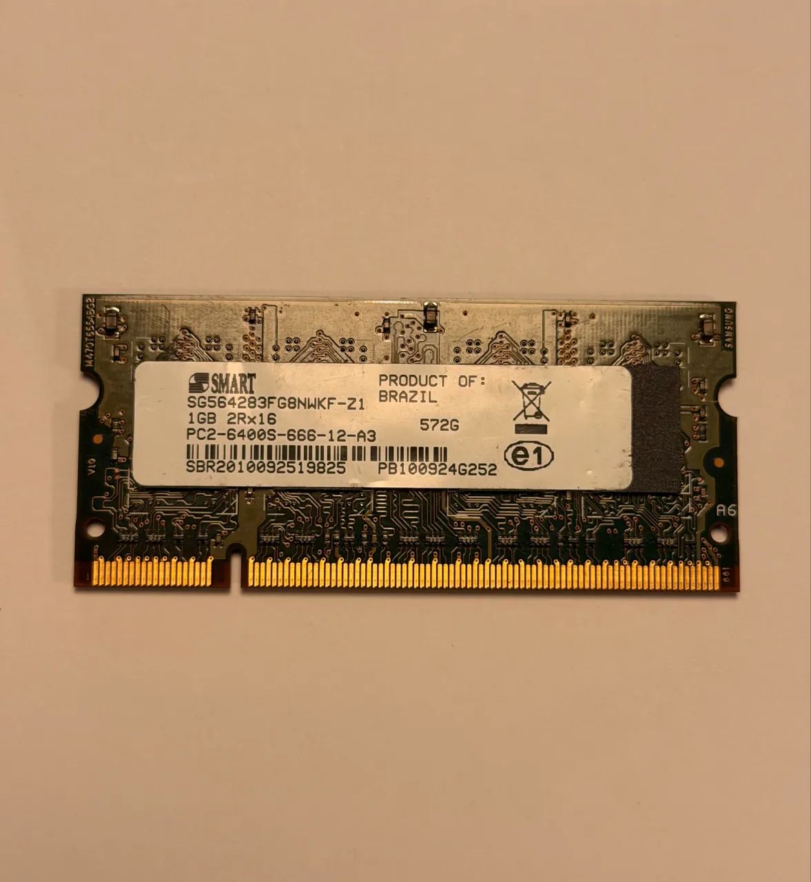 Memória RAM DDR2 1GB 800MHz Smart Para Notebook