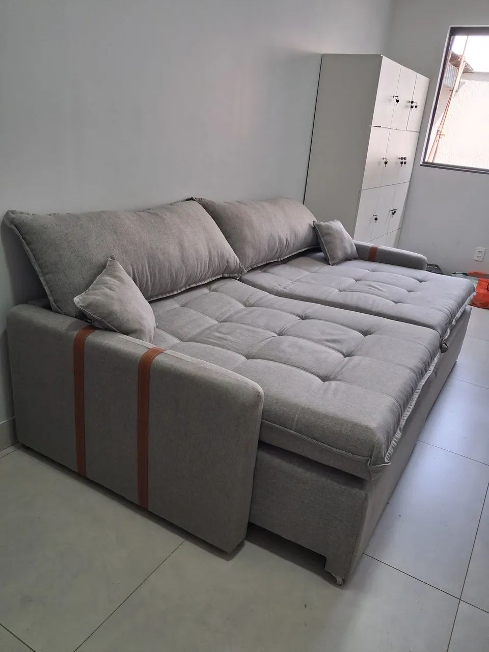 Sofá Cama 2.40cm cinza  - Foto 2