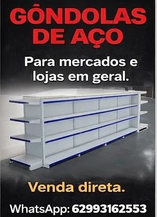 Gôndola de aço parede central ponta 