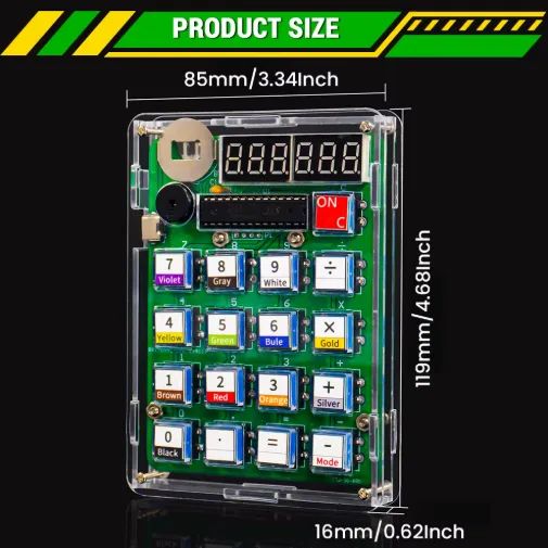 Kit Calculadora Eletrônica DIY para Soldagem | Hobby, Estudo, Curso e Projeto Eletrônico
