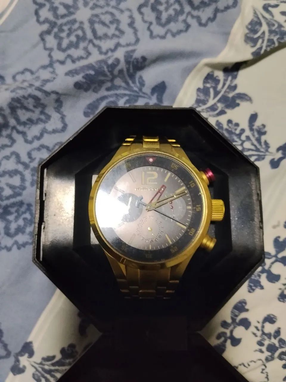 Relógio Masculino Dourado Estilo Premium - Excelente Estado