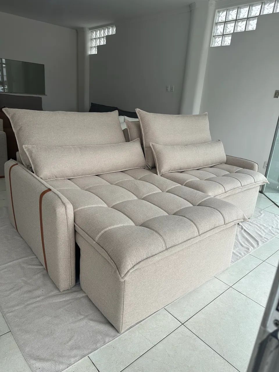 Sofá cama + pillow top queima de estoque sofá novo de loja  - Foto 2