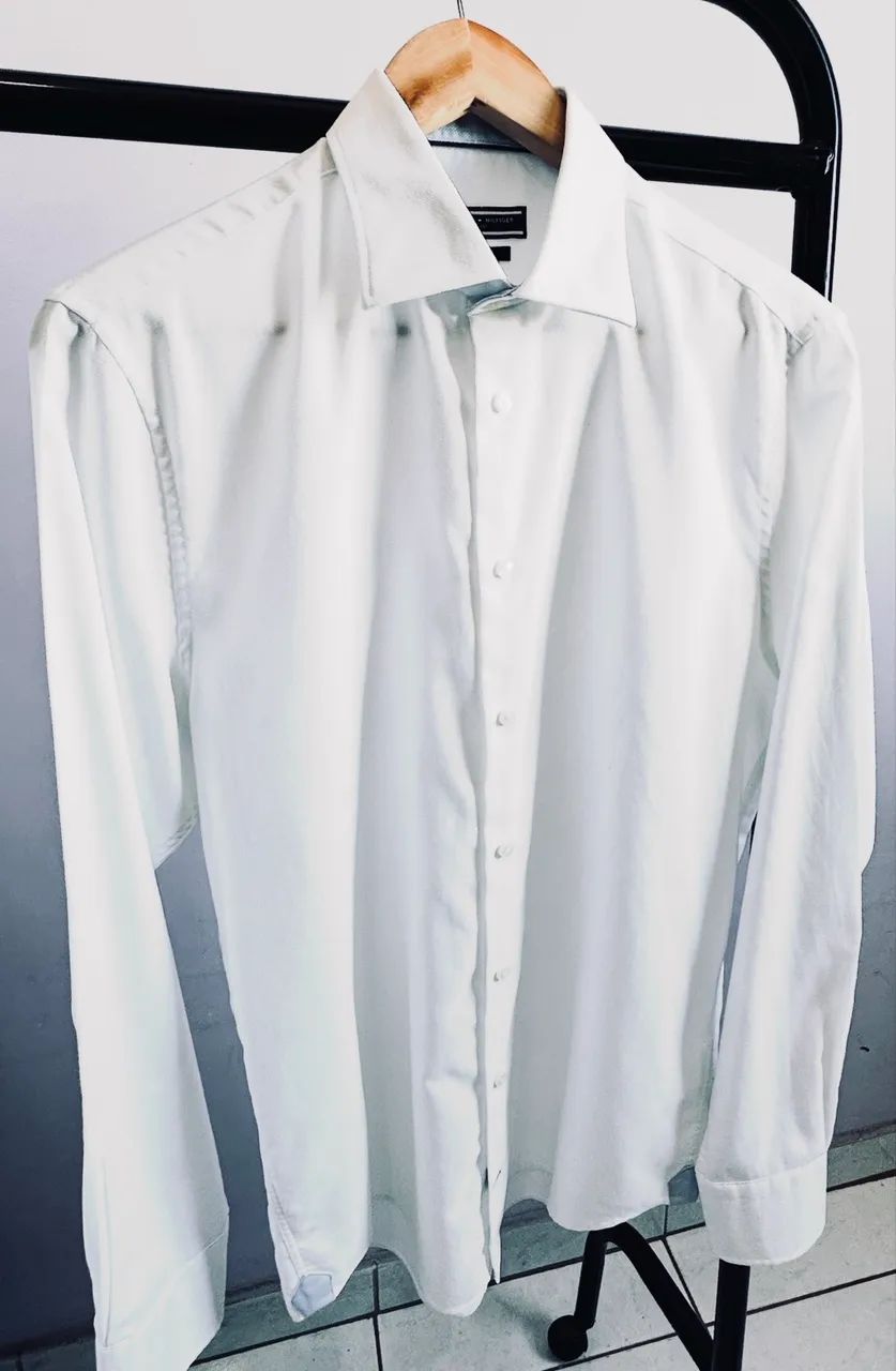 Camisa Social TOMMY HILFIGER Slim Texturizada Branca