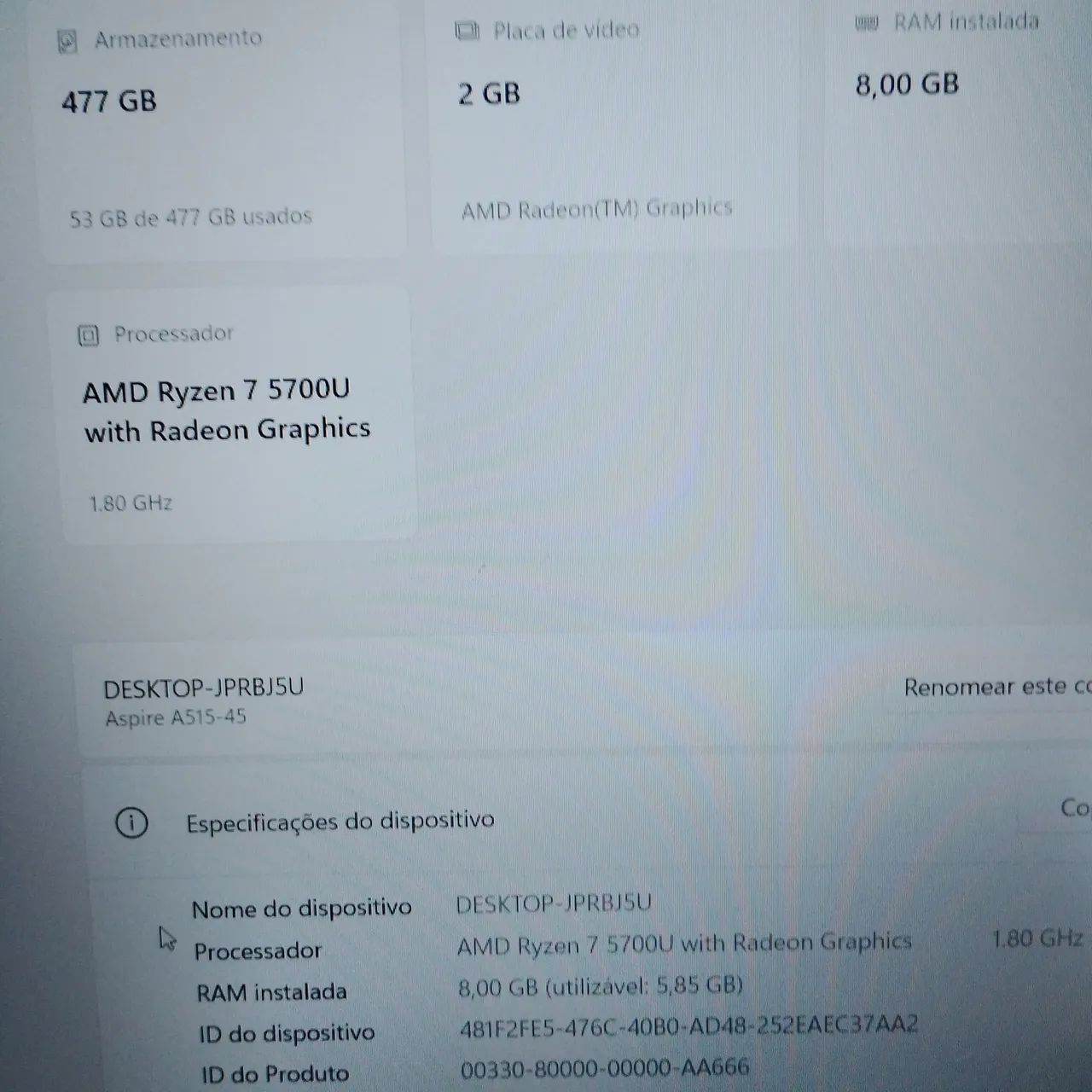 Notebook Ryzen 7 5700u com vídeo integrado ( rápido ) - Foto 3