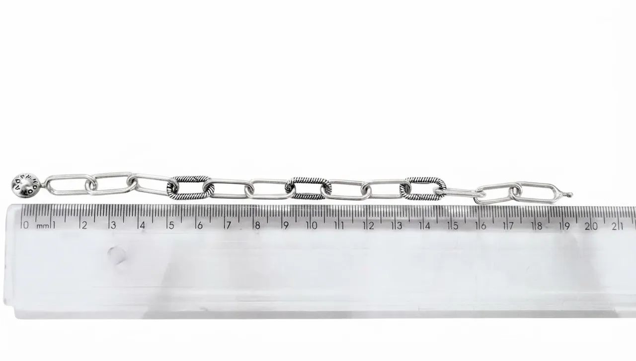 pulseira corrente de elos . prata 925. 19,5cm - Foto 3
