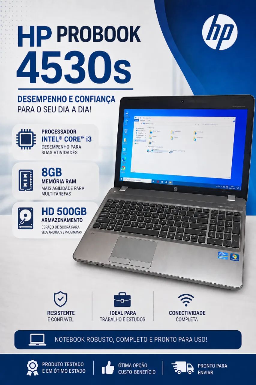 Notebook HP Probook 4530s, Core I3, 8gb Memória, Hd 500 - Foto 4