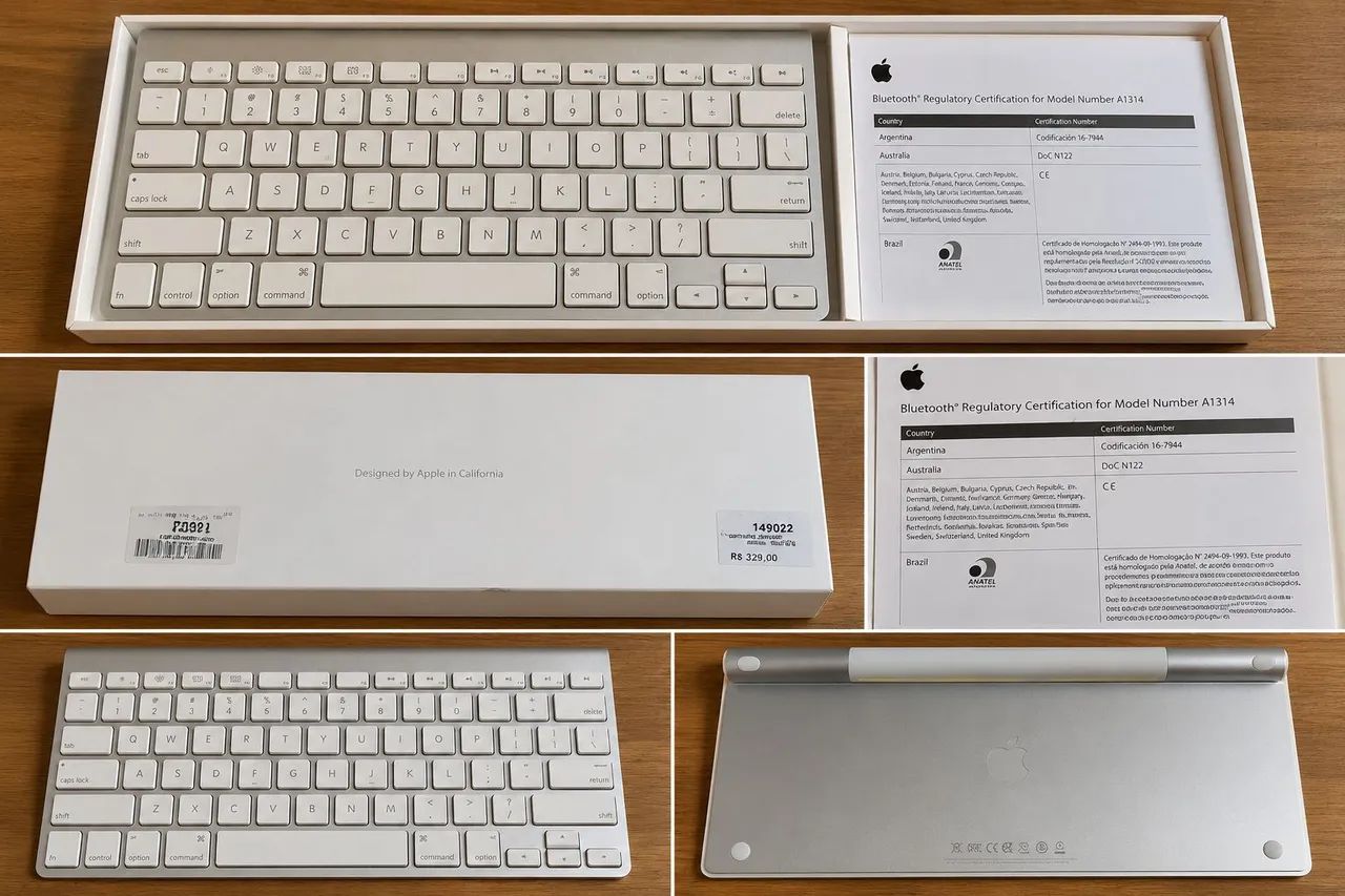 Teclado + Mouse Wireless Keyboard A1314 - Original Apple, impecável e com caixa original.