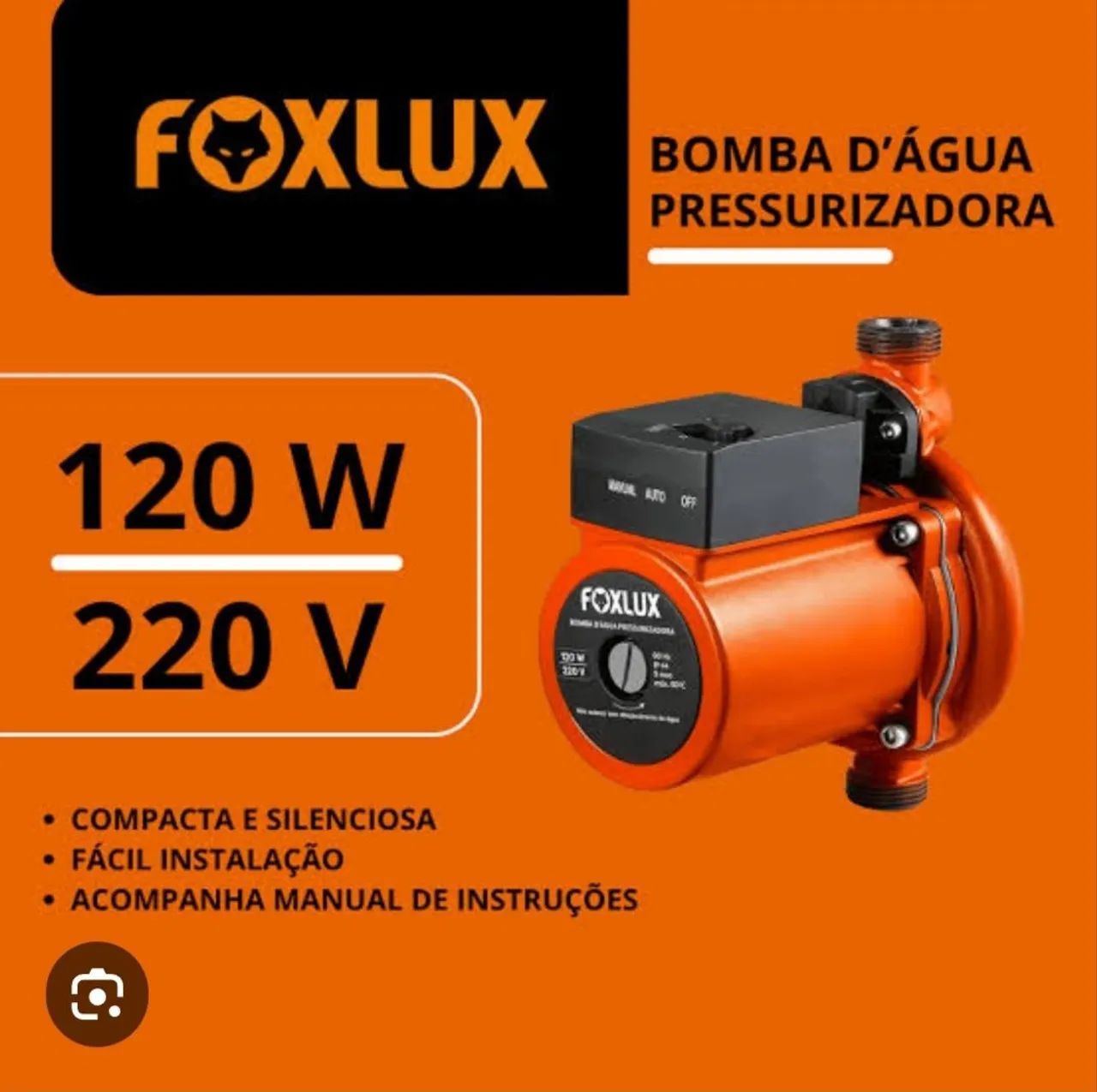 Bomba D'água Pressurizadora 120W 220V - Foto 3