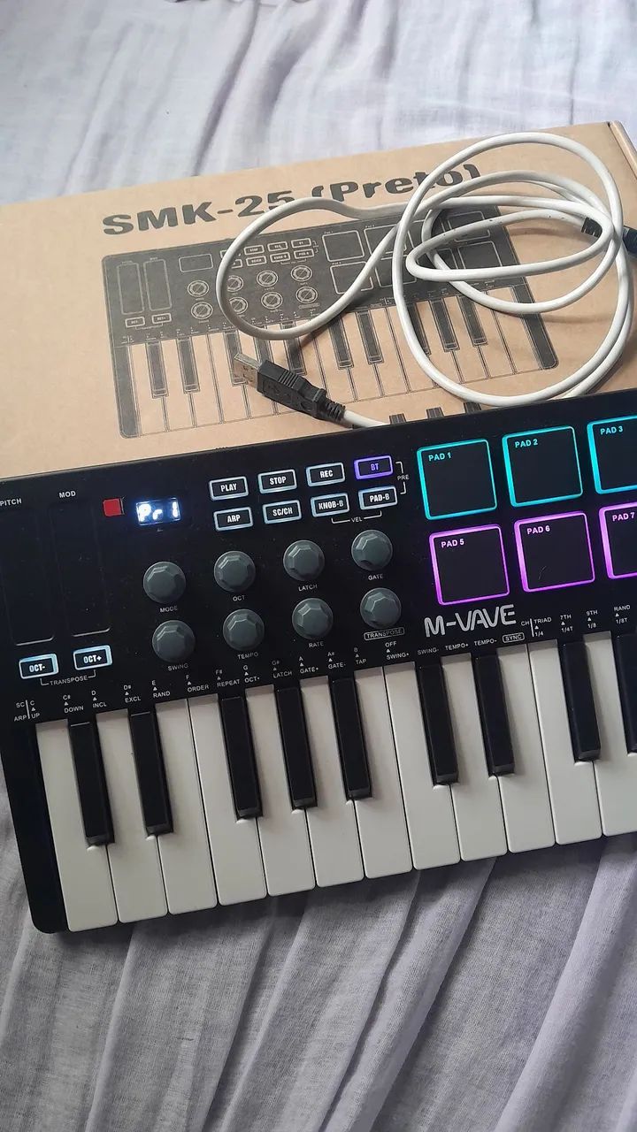 Controlador midi SMK 25 - Preto - Instrumentos musicais - Farol