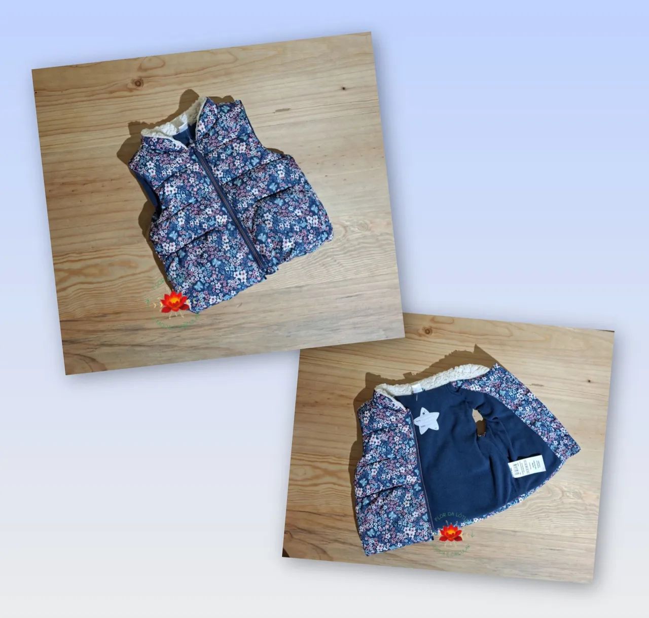 Colete Floral Puffer Infantil Tam.1
