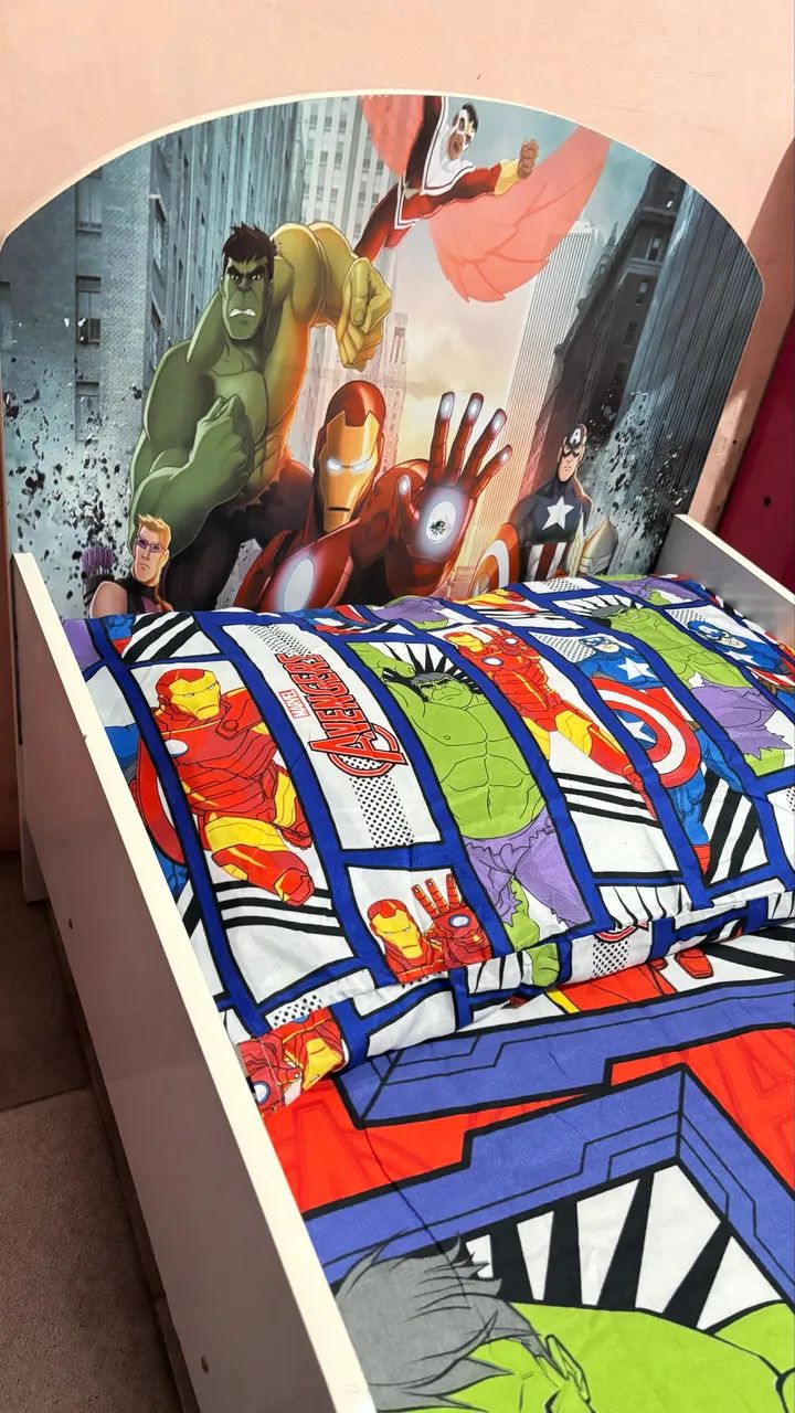 Cama Infantil Vingadores + colchão 