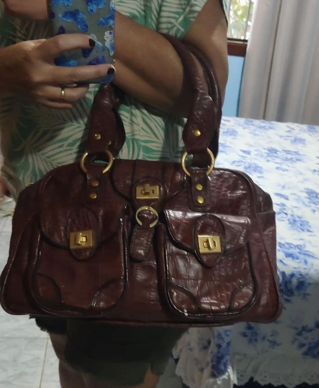 Bolsa Couro legitimo  bolsos frontais - Foto 4