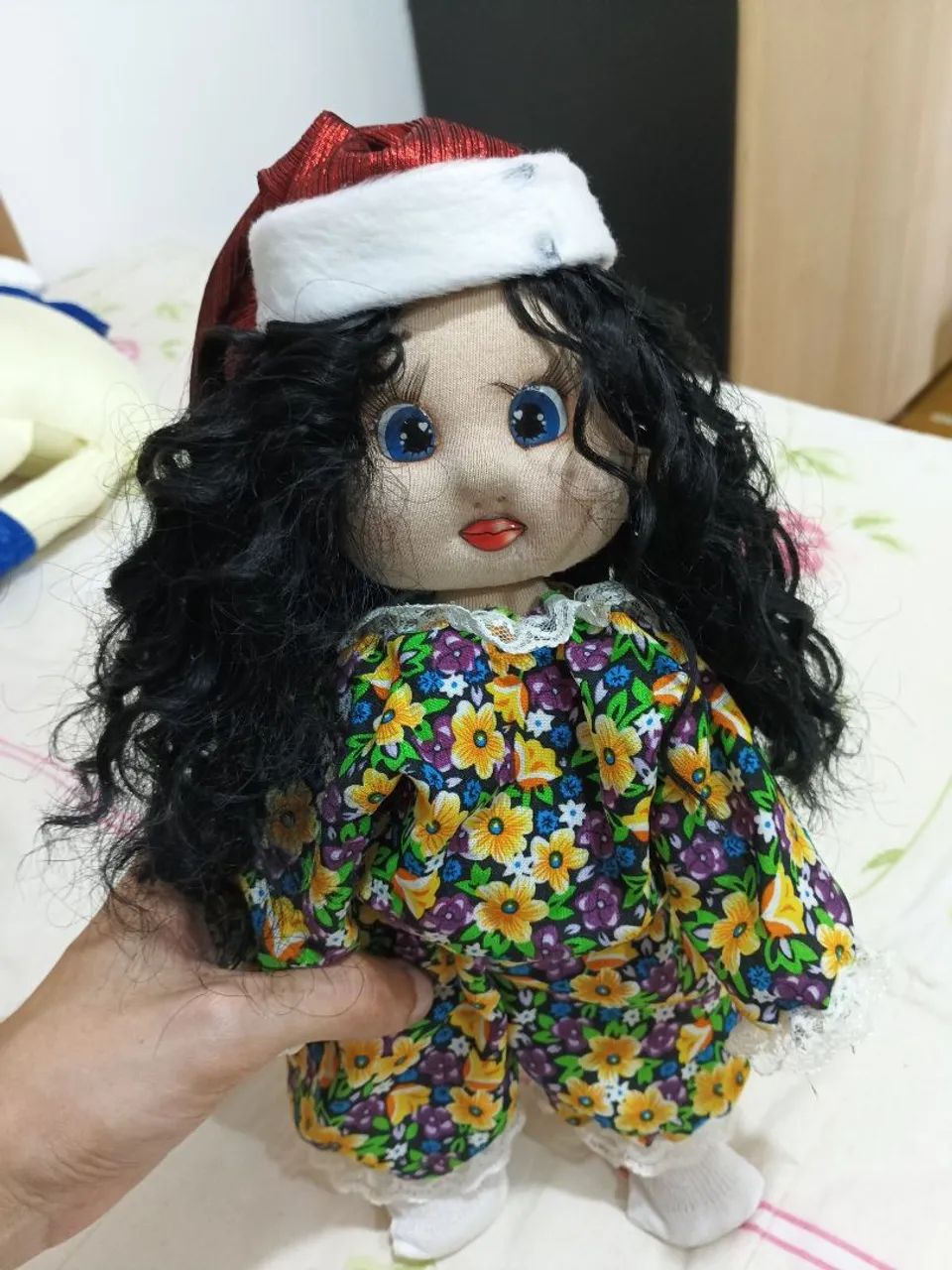 Boneca cabelos longos Natal artesanal  - Foto 2