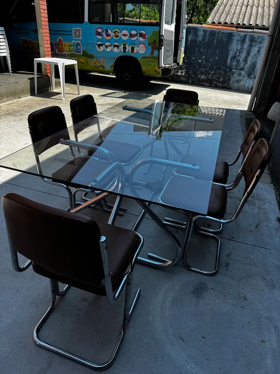 Mesa vintage 6 cadeiras 