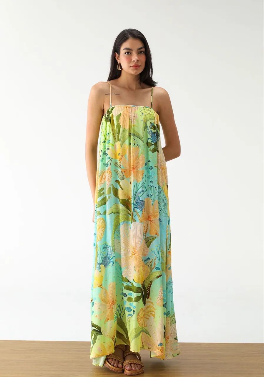 Vestido Farm longo verde - Foto 2
