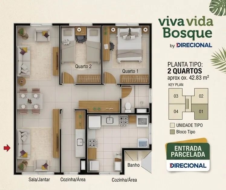 Apartamento 2 Quartos no Viva Vida Bosque - Foto 5