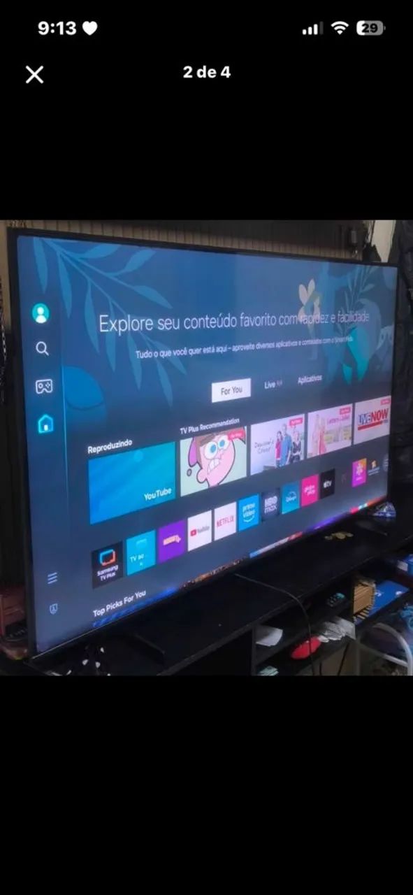 Smart tv 50" cristal 4k semi nova bordas infinita 