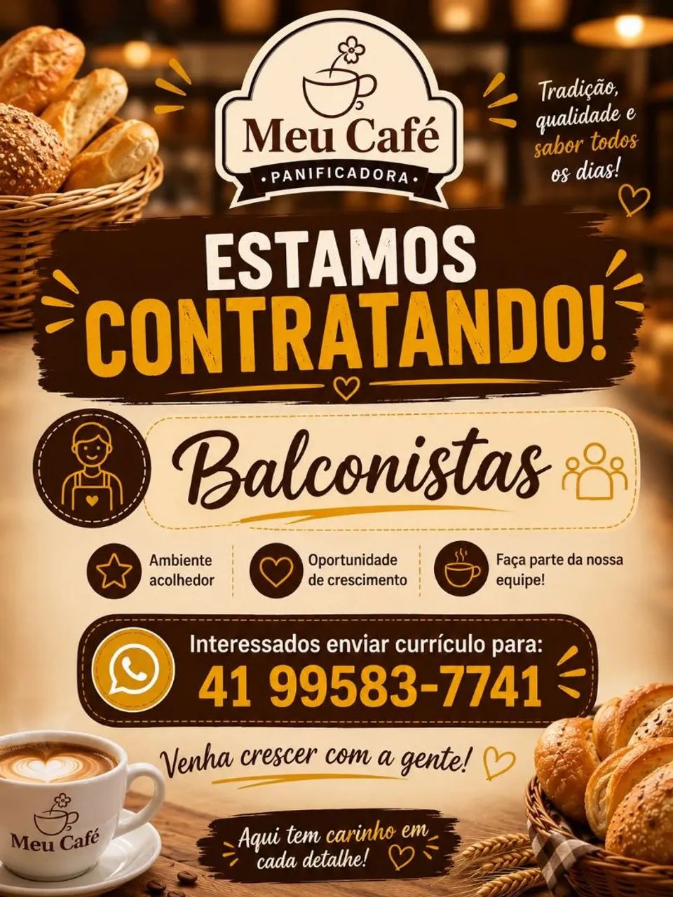 Vagas para balconistas panificadora 