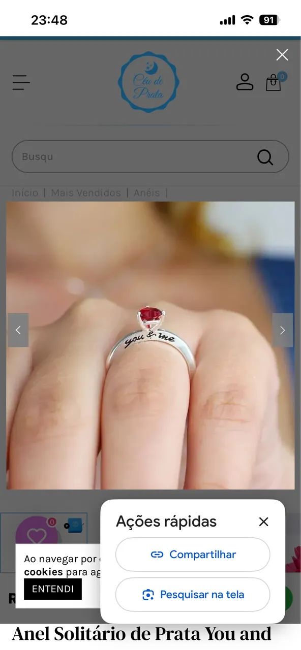 Anel de prata 925, you and me  - Foto 2