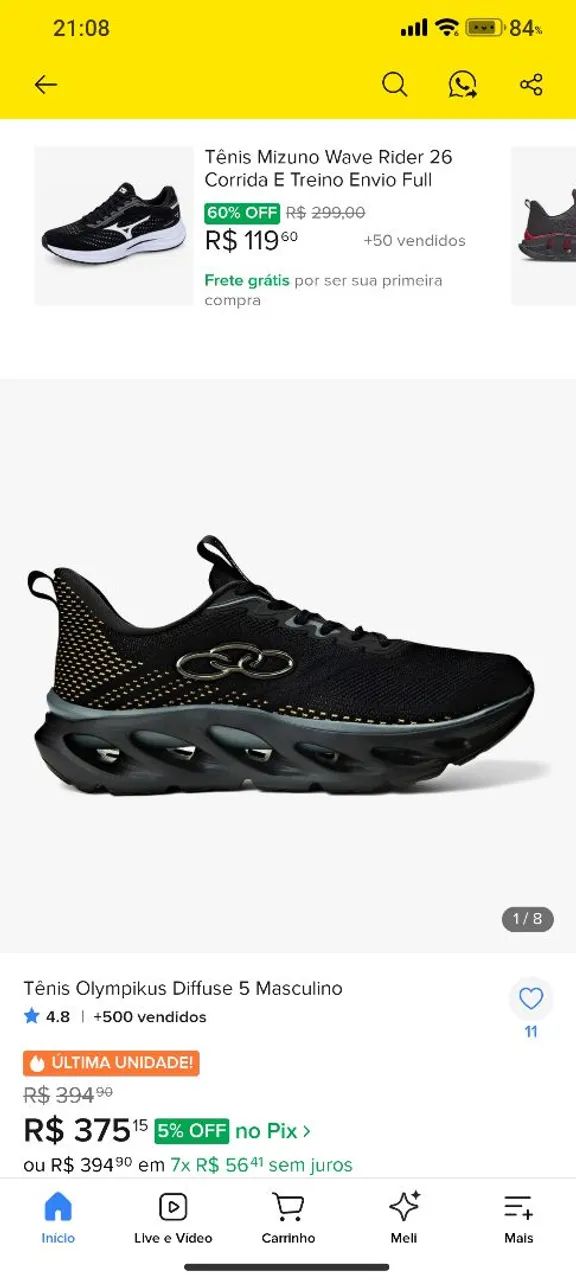 Tênis Olympikus Diffuse 5 Masculino - Verde Militar+Preto - Foto 3