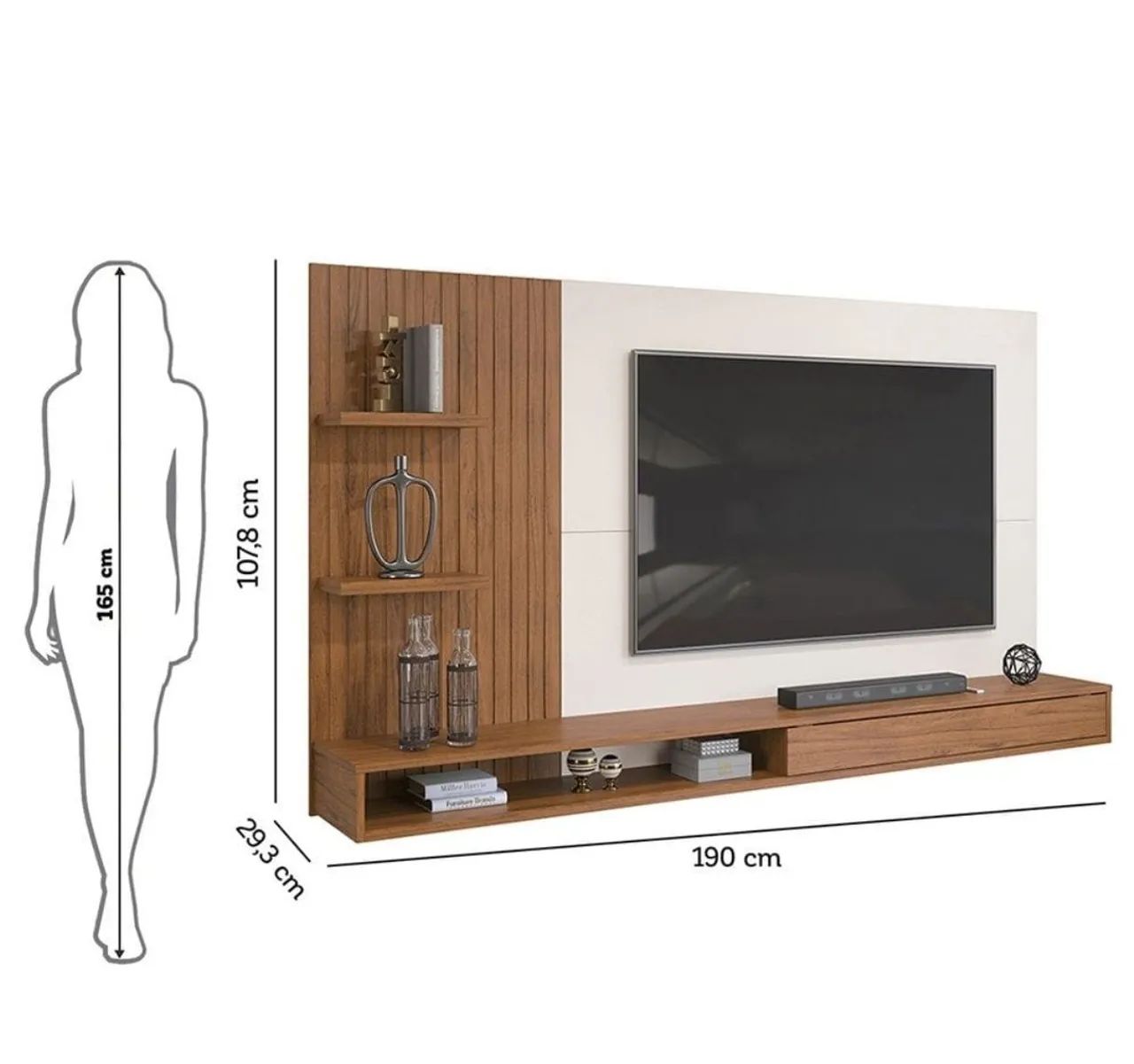 Belíssimo Painel Com Detalhe Ripado, Para Tv Até 65 Polegadas, Novo Na Caixa Lacrado! - Foto 2