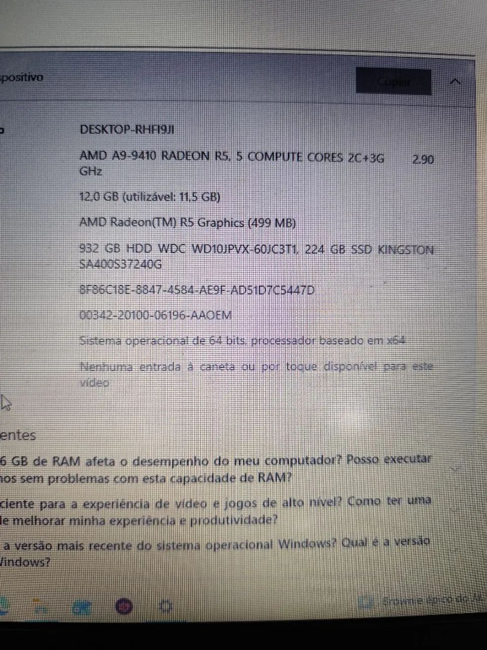 NOTEBOOK HP 15 AMD A9 COM 12 GB RAM - Foto 3