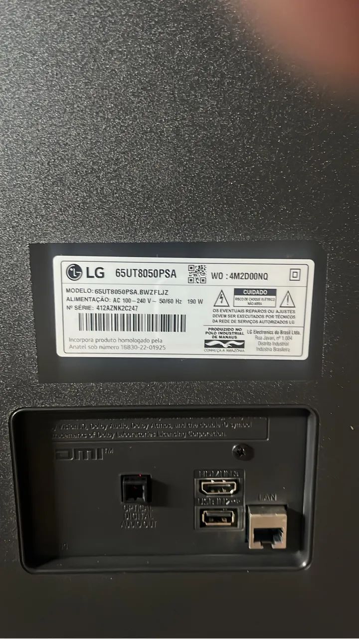 TV LG UHD 4K de 65 polegadas com Wifi, Bluetooth e HDMI - Foto 2