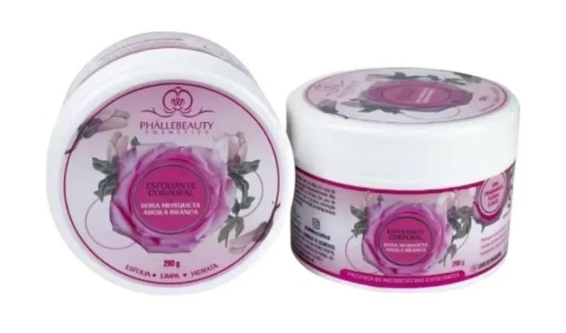 Esfoliante Corporal Rosa Mosqueta e Argila Branca Phállebeauty