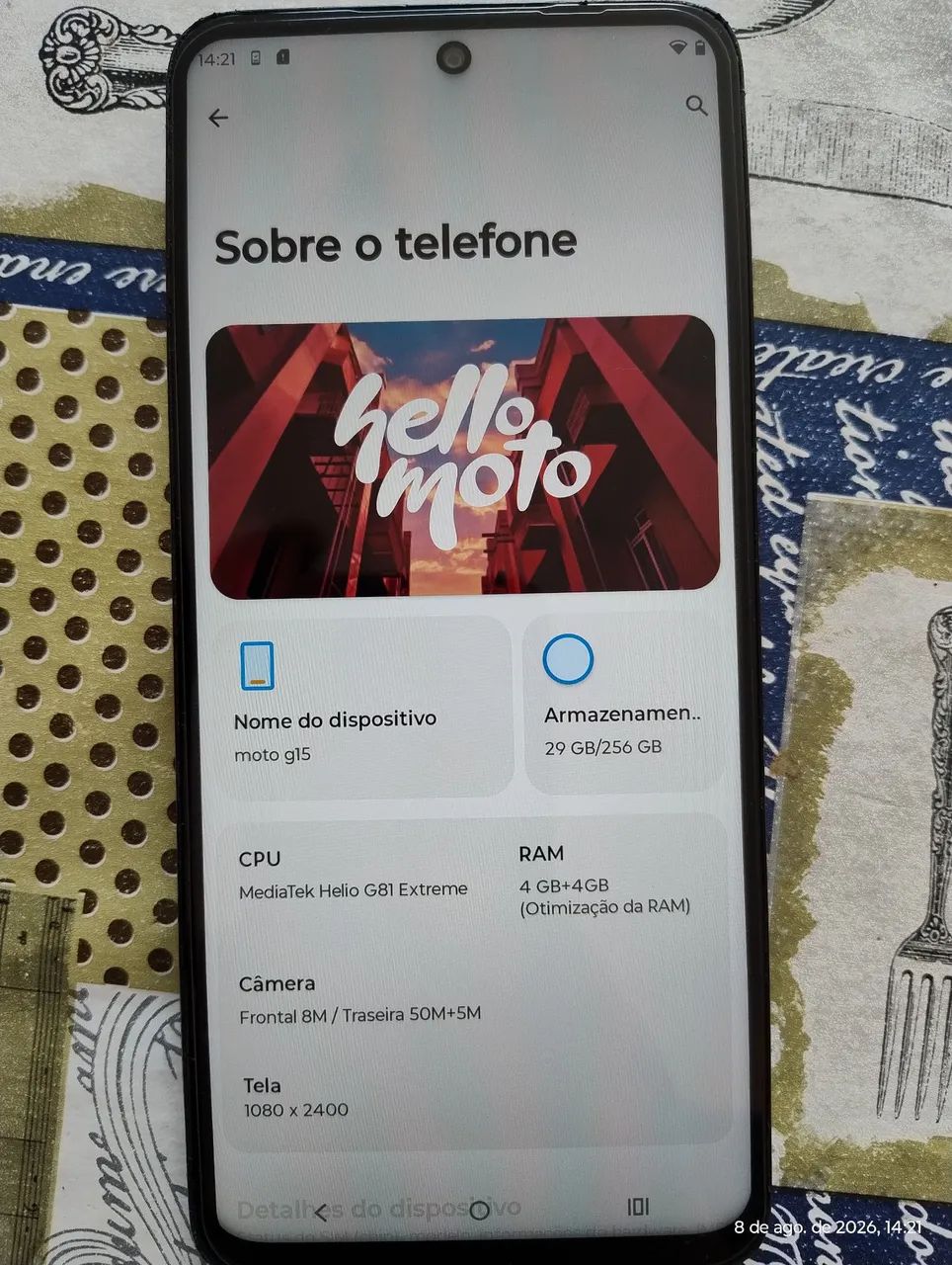 Motorola Moto G15 256 gigas