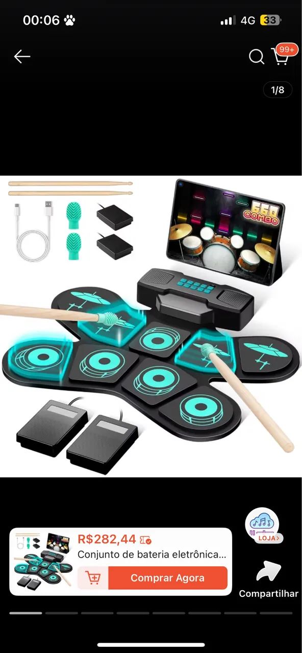 Bateria eletrônica de treino - Foto 6