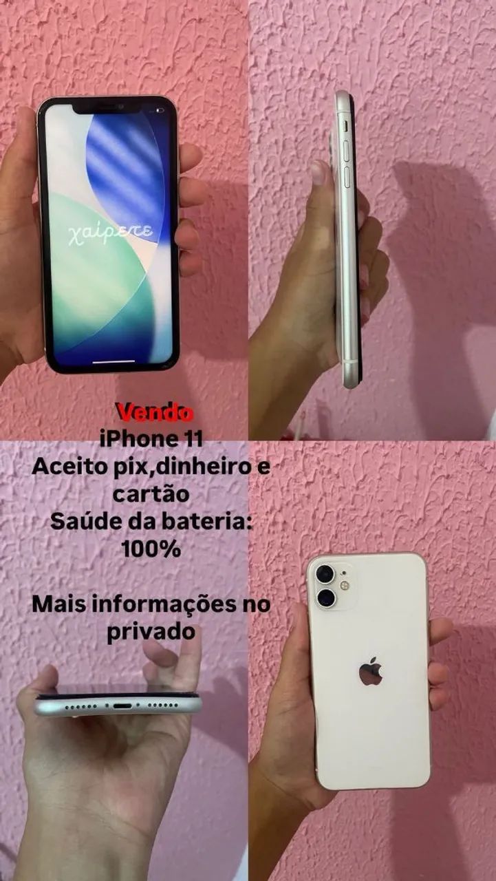 Vendo iPhone 11, bateria 100% 64gb - Celulares e Smartphones
