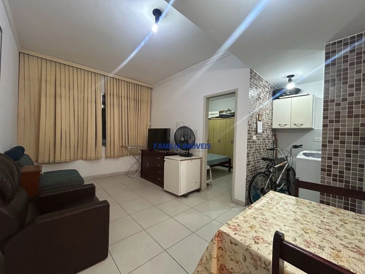 Alugar apartamento mobiliado 1 dormitório no Gonzaga em Santos SP. - Foto 2